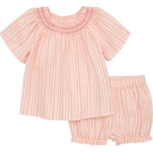 Tucker + Tate smocked striped cotton top and shorts set size 9 months